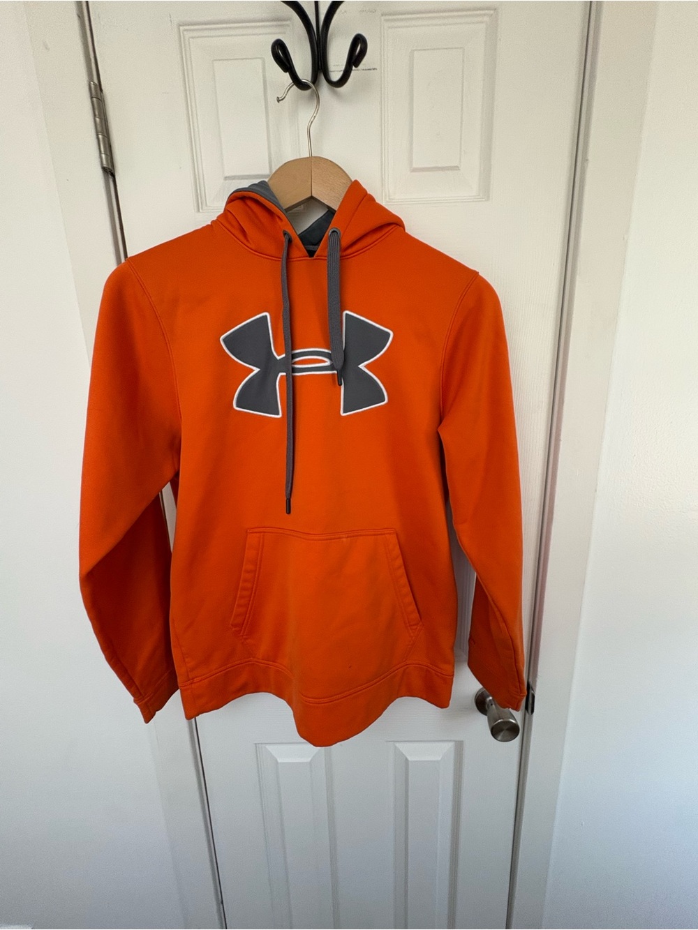 Under Armour Orange and Gray Fleece-Lined Hoodie